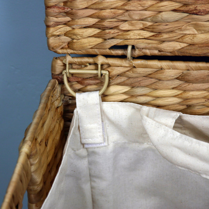 Bayou Breeze Wicker DoubleSided Laundry Clothes Hamper Basket Seagrass